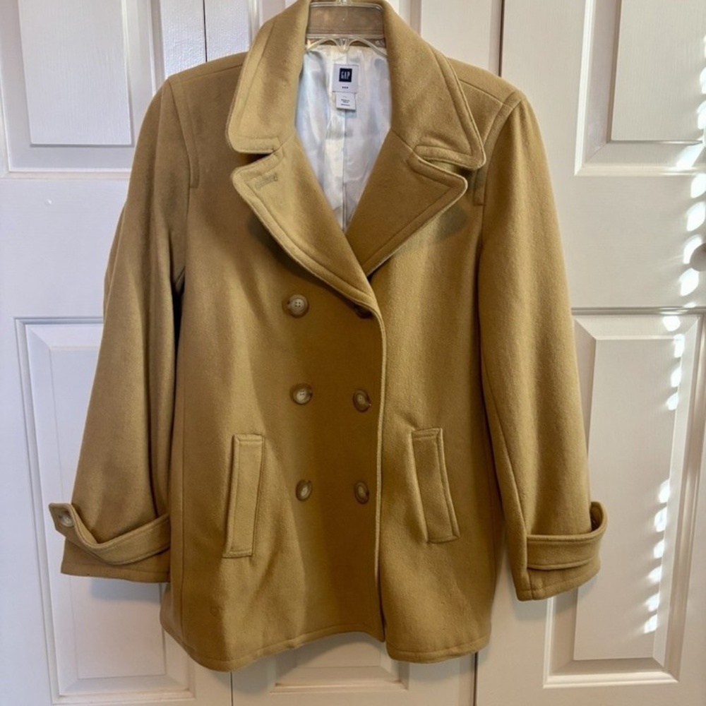 GAP Women's Wool Blend Camel Tan Coat Sz XL
